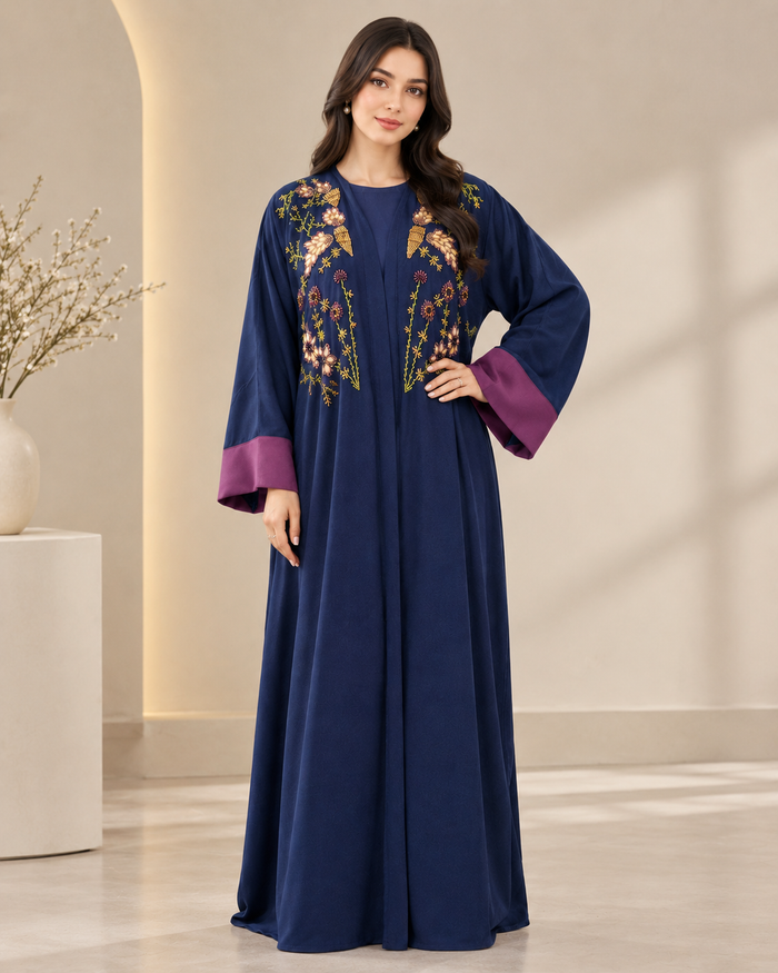 Navy Handwork Abaya