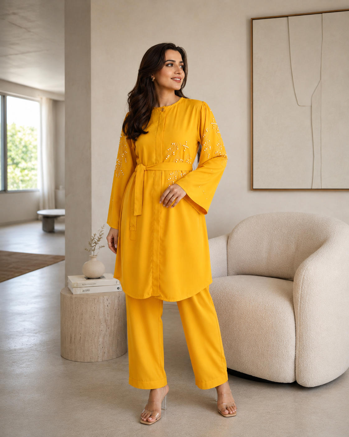 Elegant Yellow Two-Piece Set