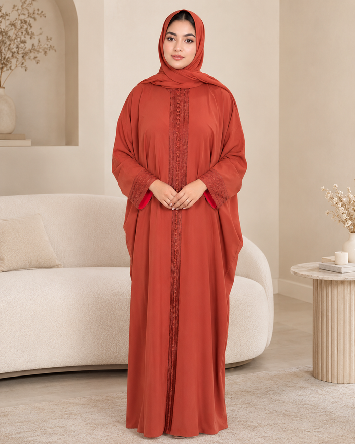 Terracotta Moroccan Kaftan Style Abaya