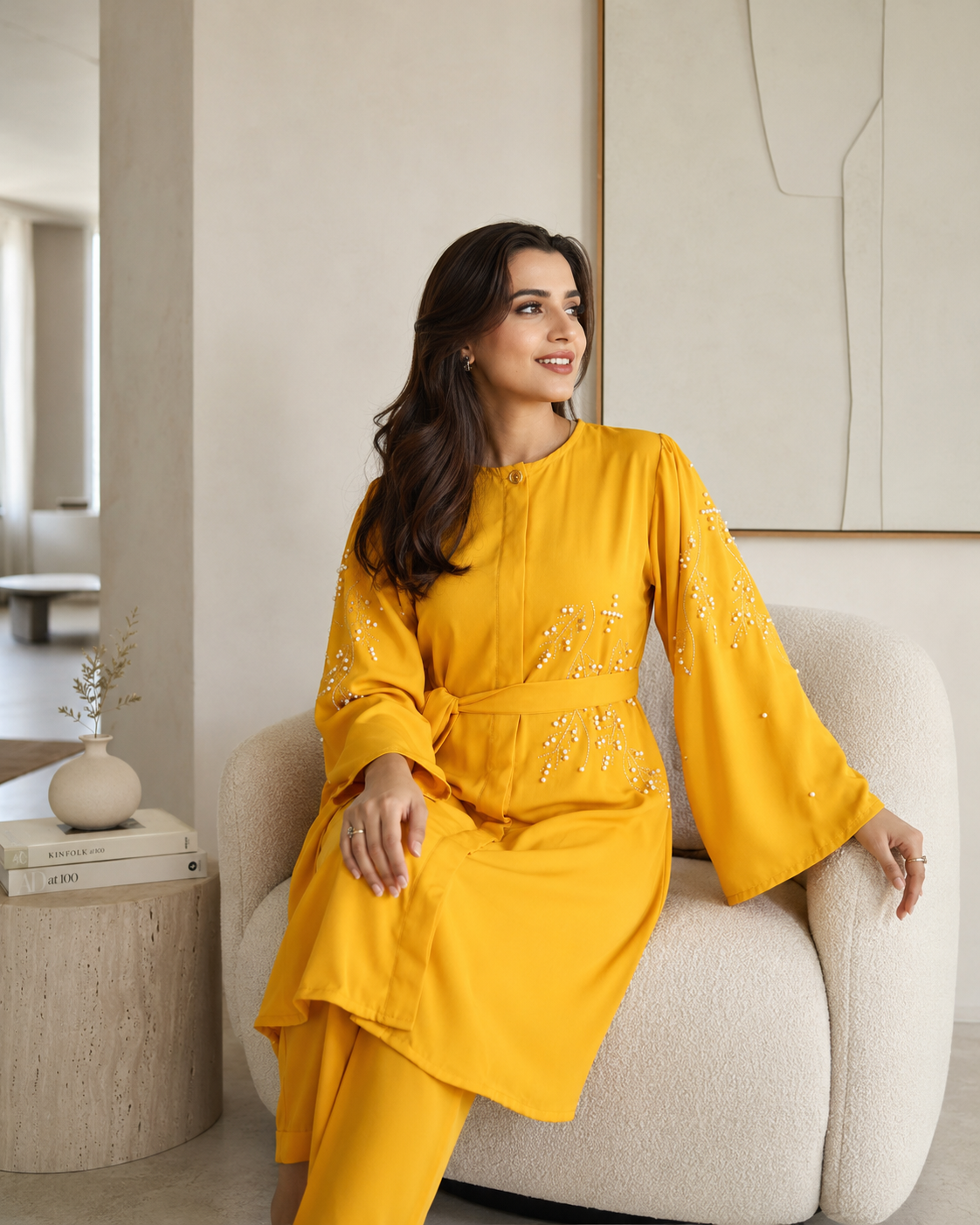 Elegant Yellow Two-Piece Set
