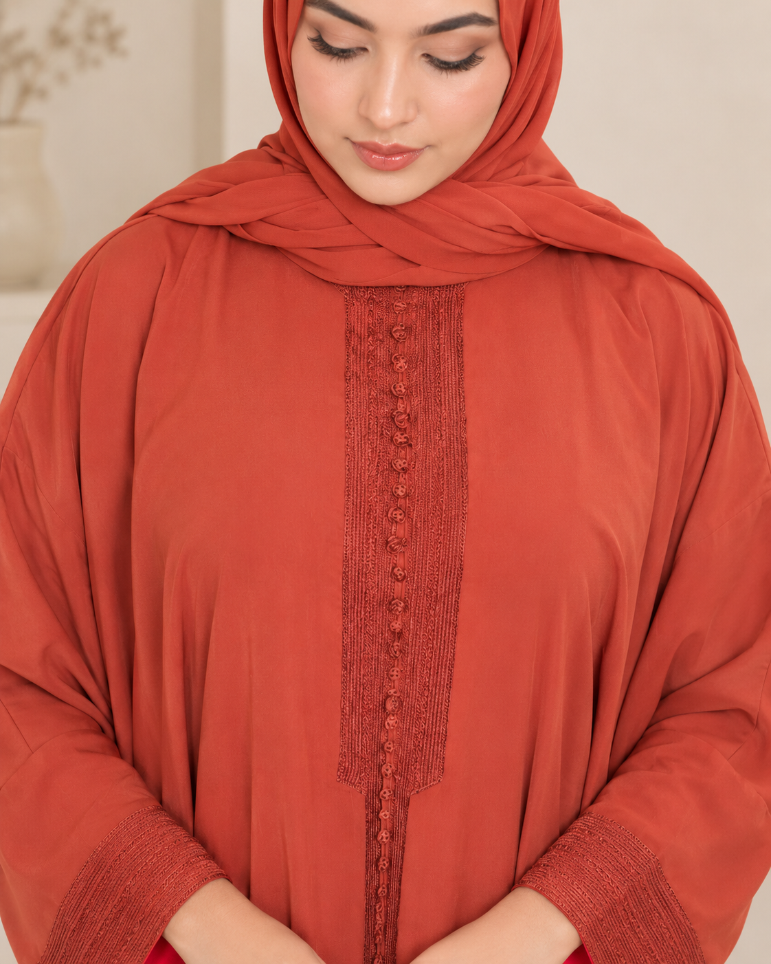 Terracotta Moroccan Kaftan Style Abaya
