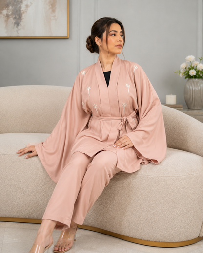 Elegant Light Dusty Pink Two-Piece Set One Size