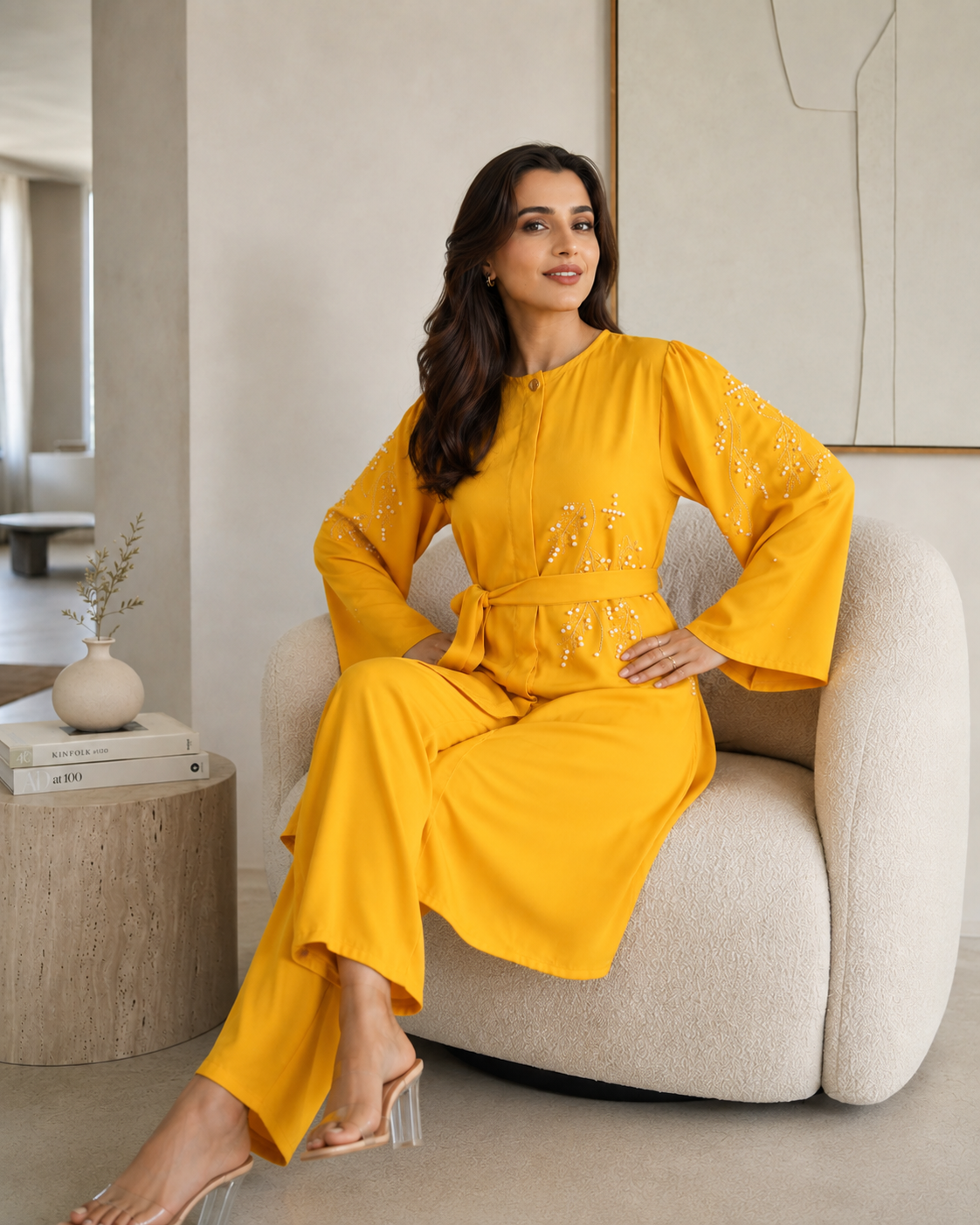 Elegant Yellow Two-Piece Set