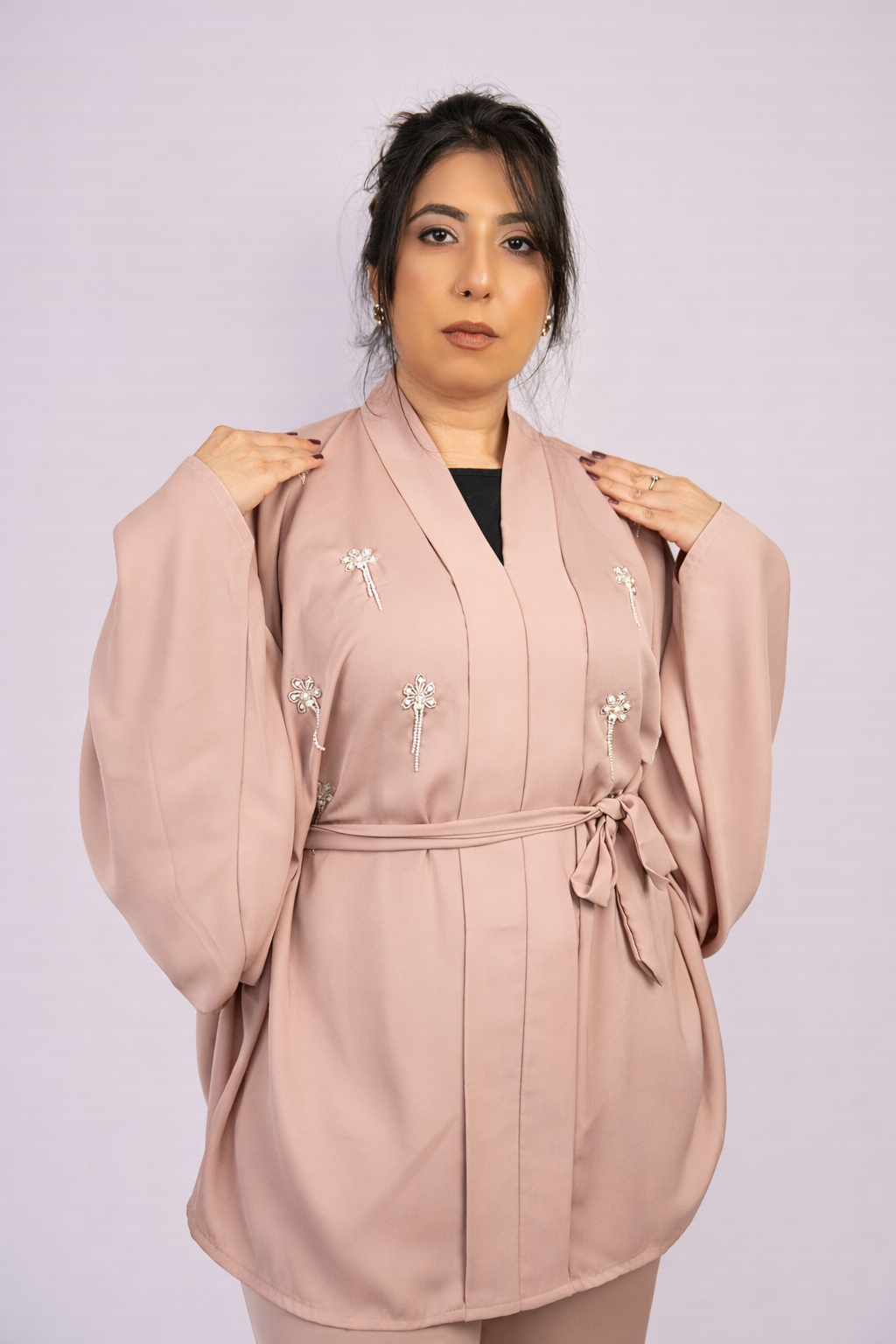Elegant Light Dusty Pink Two-Piece Set One Size