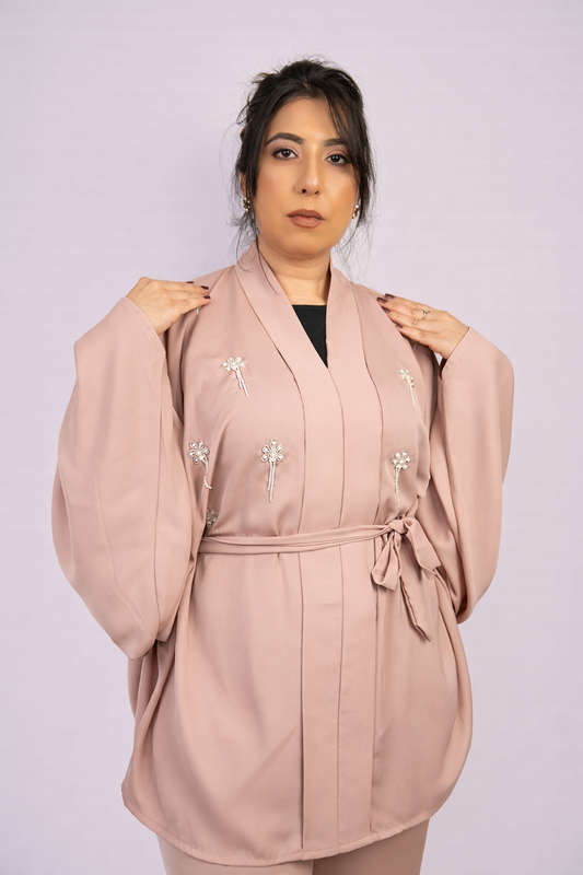 Elegant Light Dusty Pink Two-Piece Set One Size