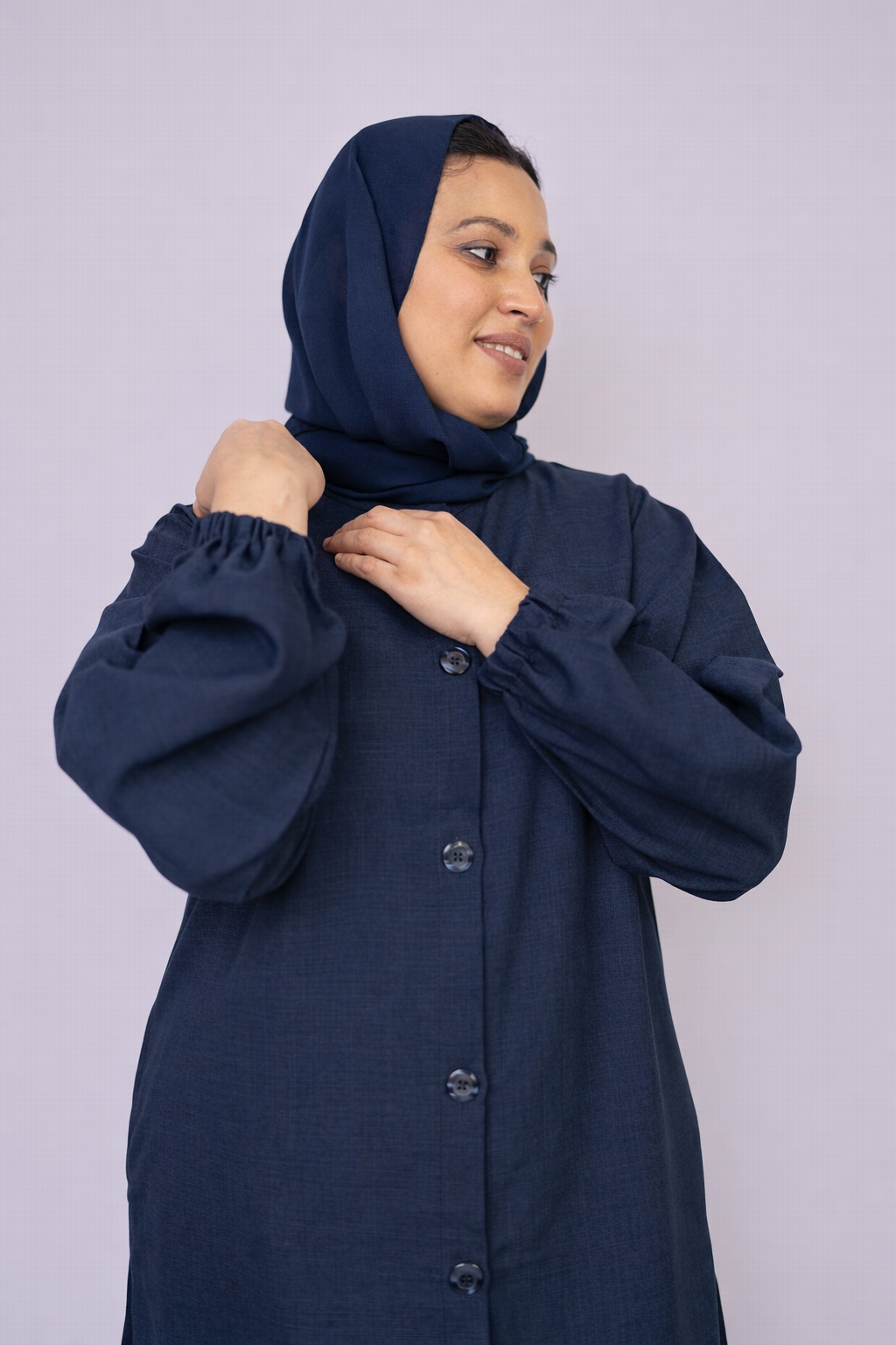 Navy Button Down Two-Piece Set