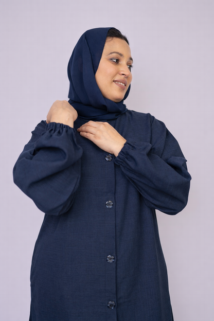 Navy Button Down Two-Piece Set