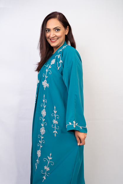 Feroza All-Over Embellished Abaya Set (3-Piece)