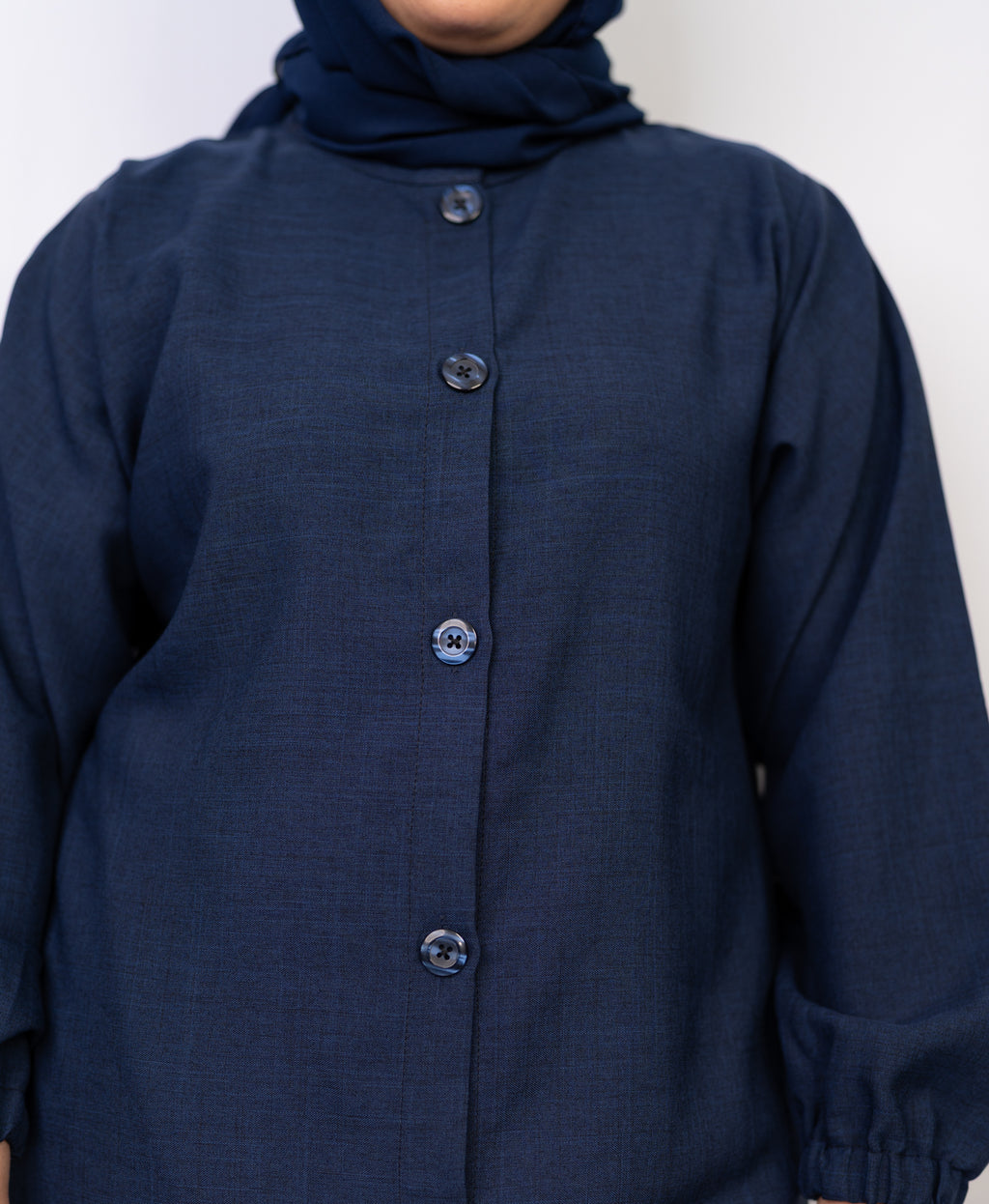 Navy Button Down Two-Piece Set