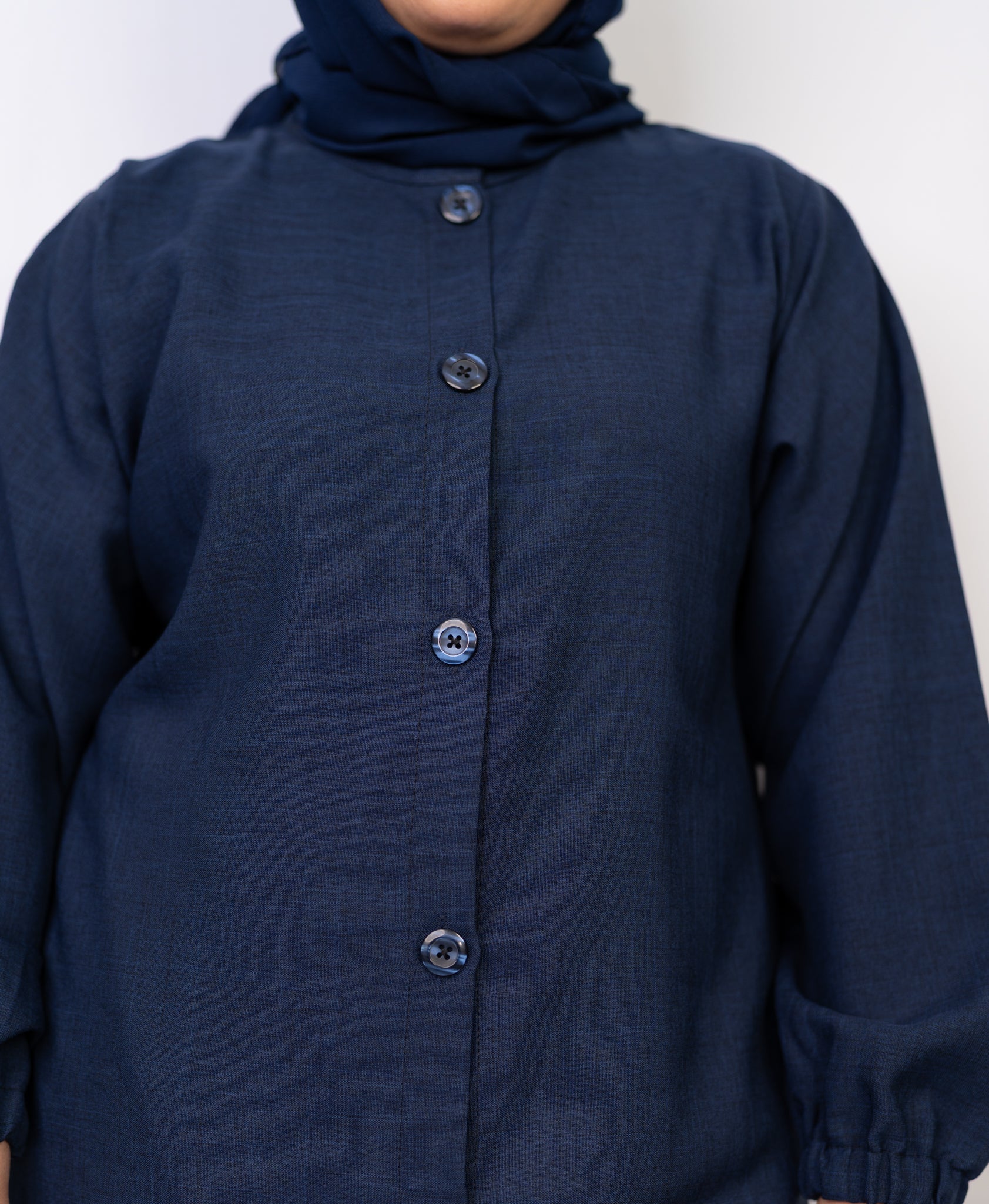 Navy Button Down Two-Piece Set