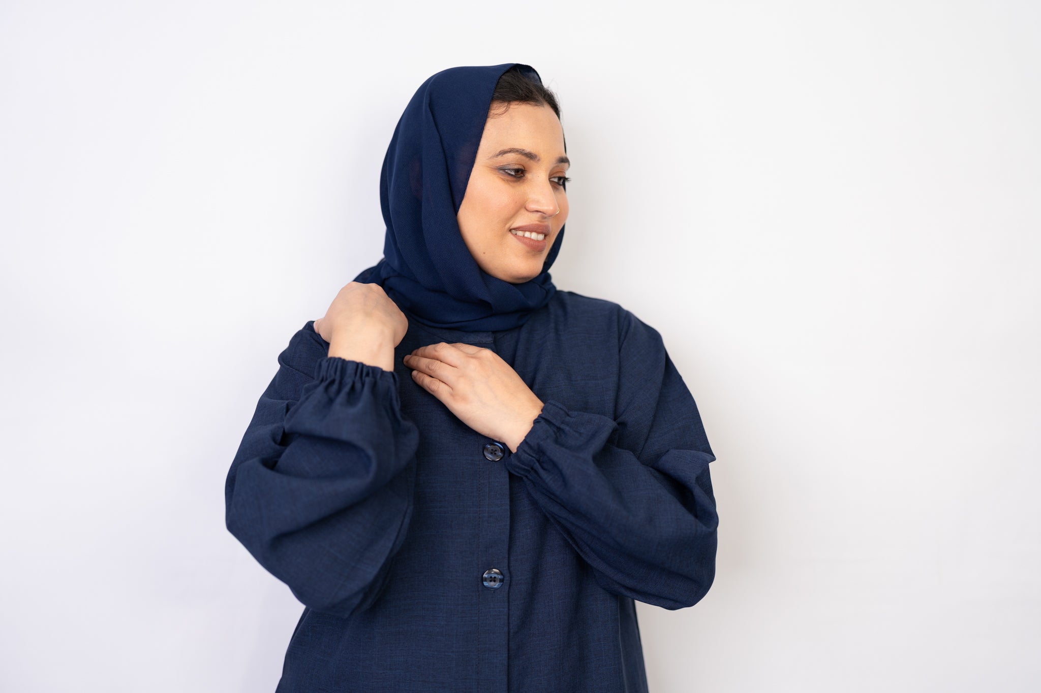 Navy Button Down Two-Piece Set