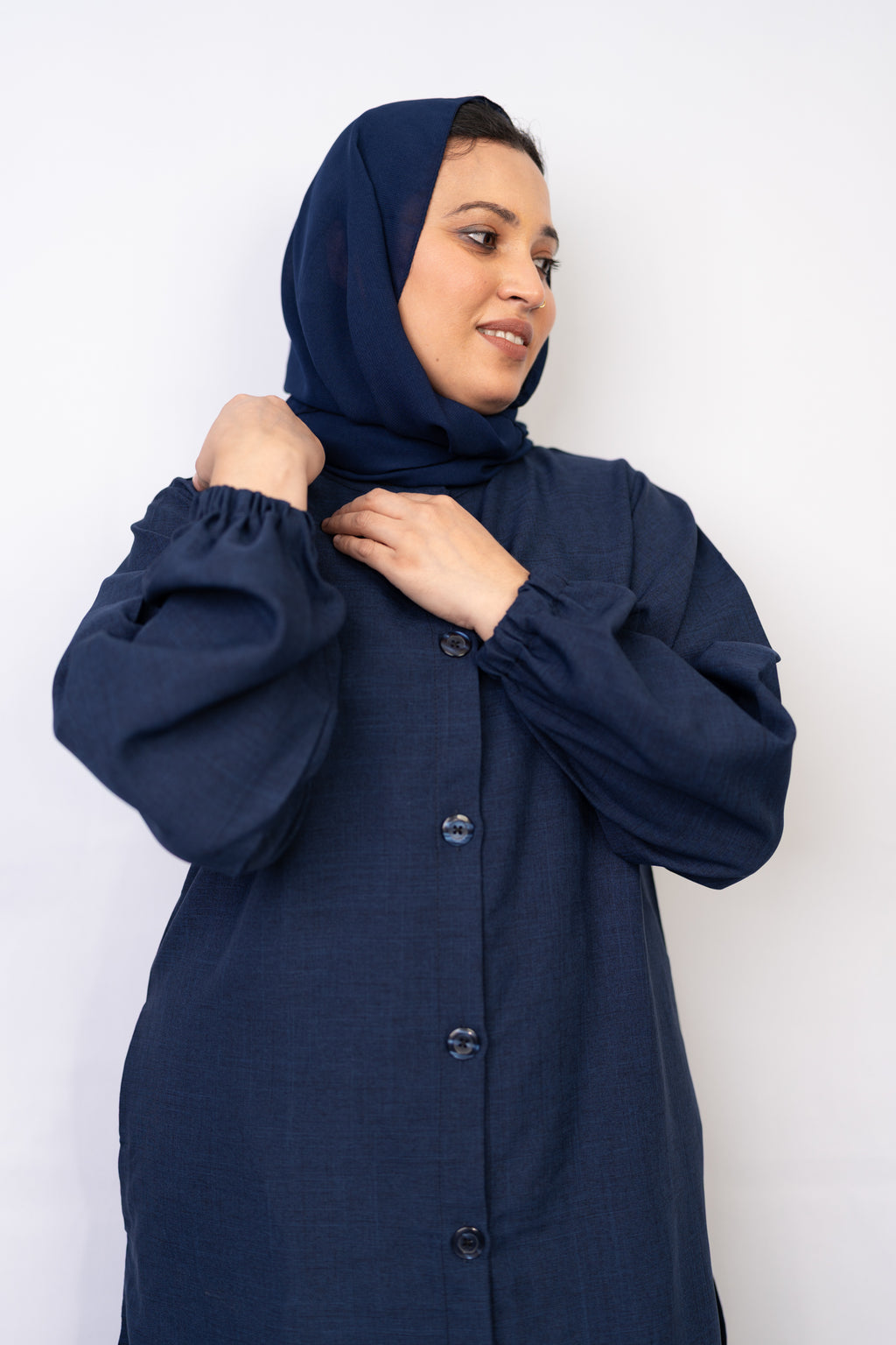 Navy Button Down Two-Piece Set