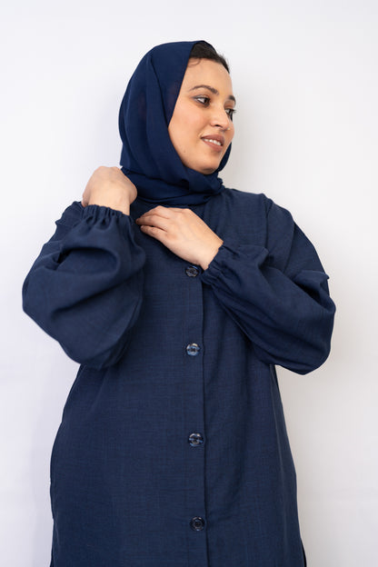 Navy Button Down Two-Piece Set