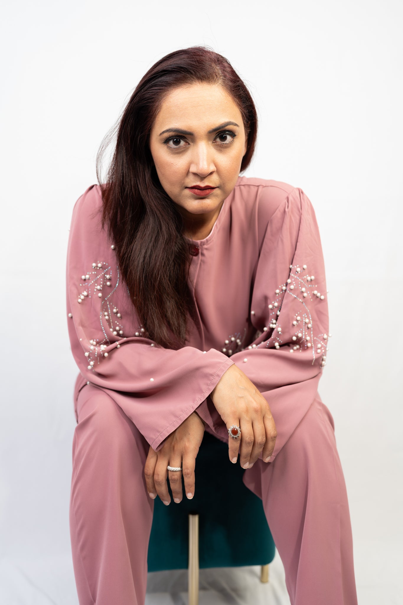 Elegant Mauve Pink Two-Piece Set