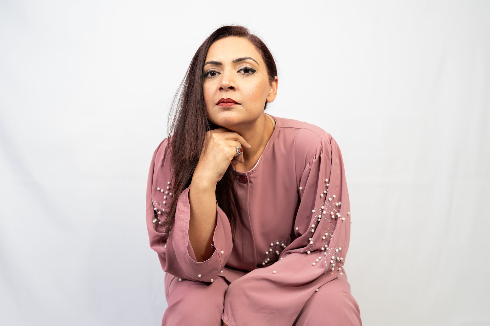 Elegant Mauve Pink Two-Piece Set