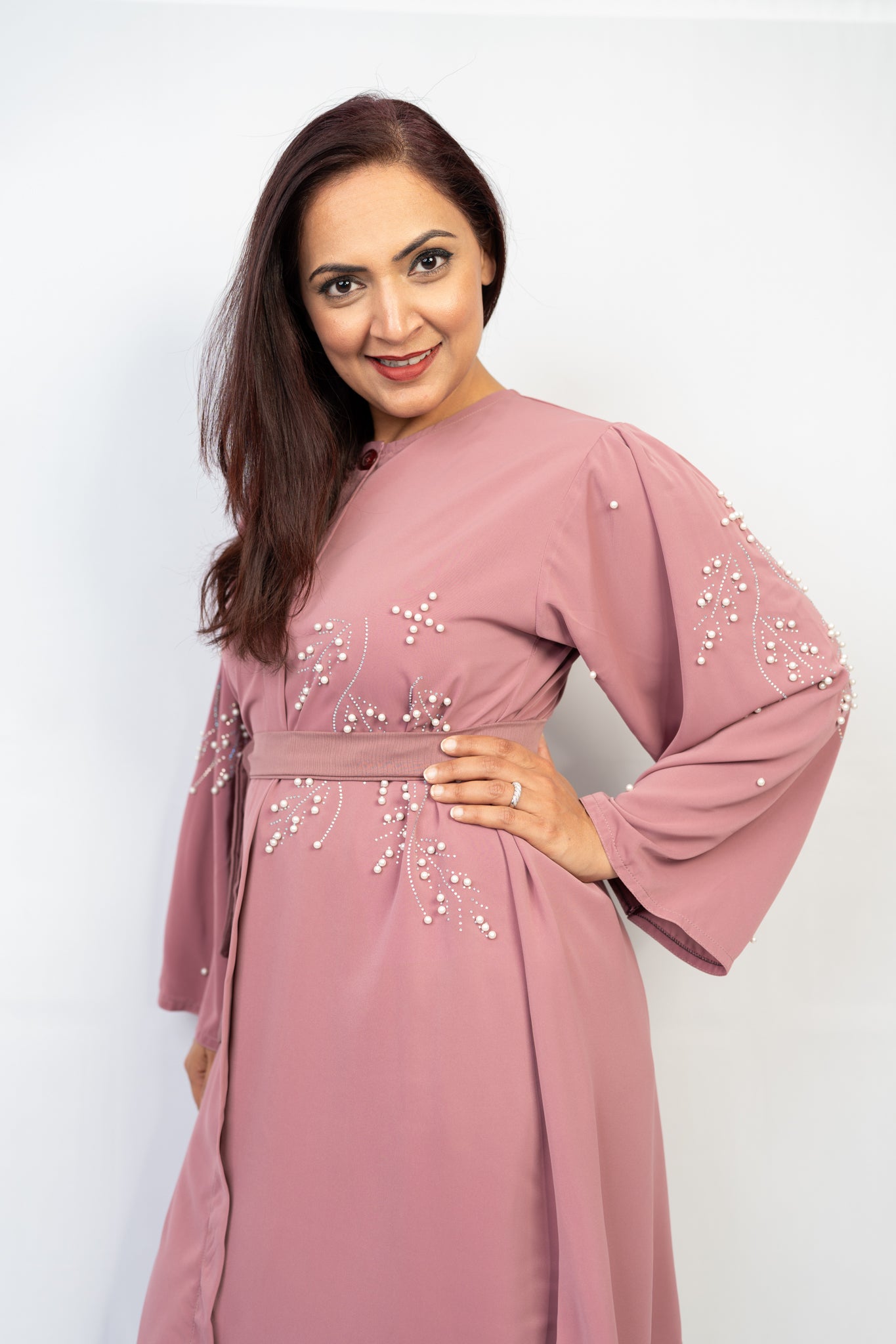 Elegant Mauve Pink Two-Piece Set
