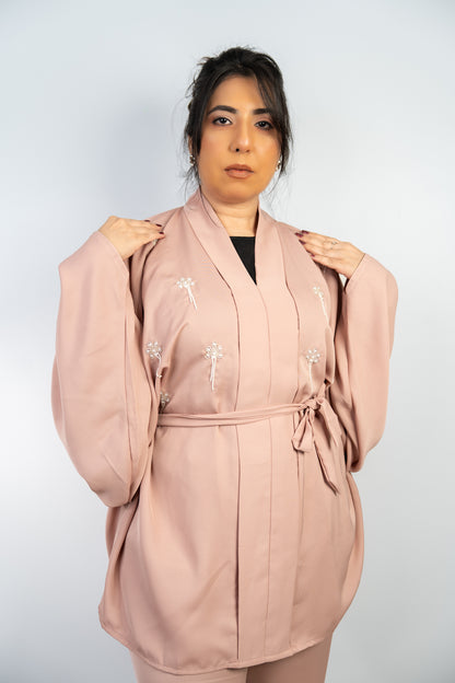 Elegant Light Dusty Pink Two-Piece Set One Size