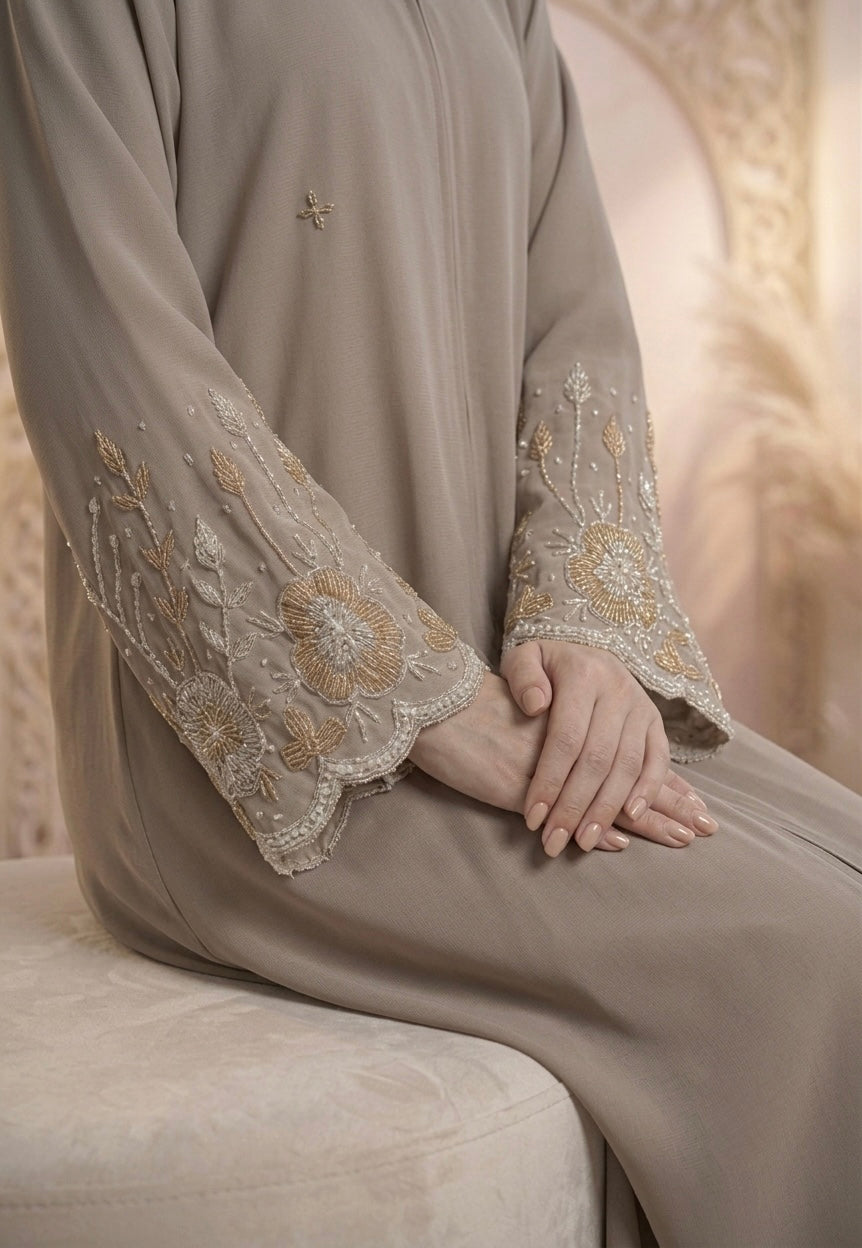 Exclusive Handwork Abaya in Nidha Fabric