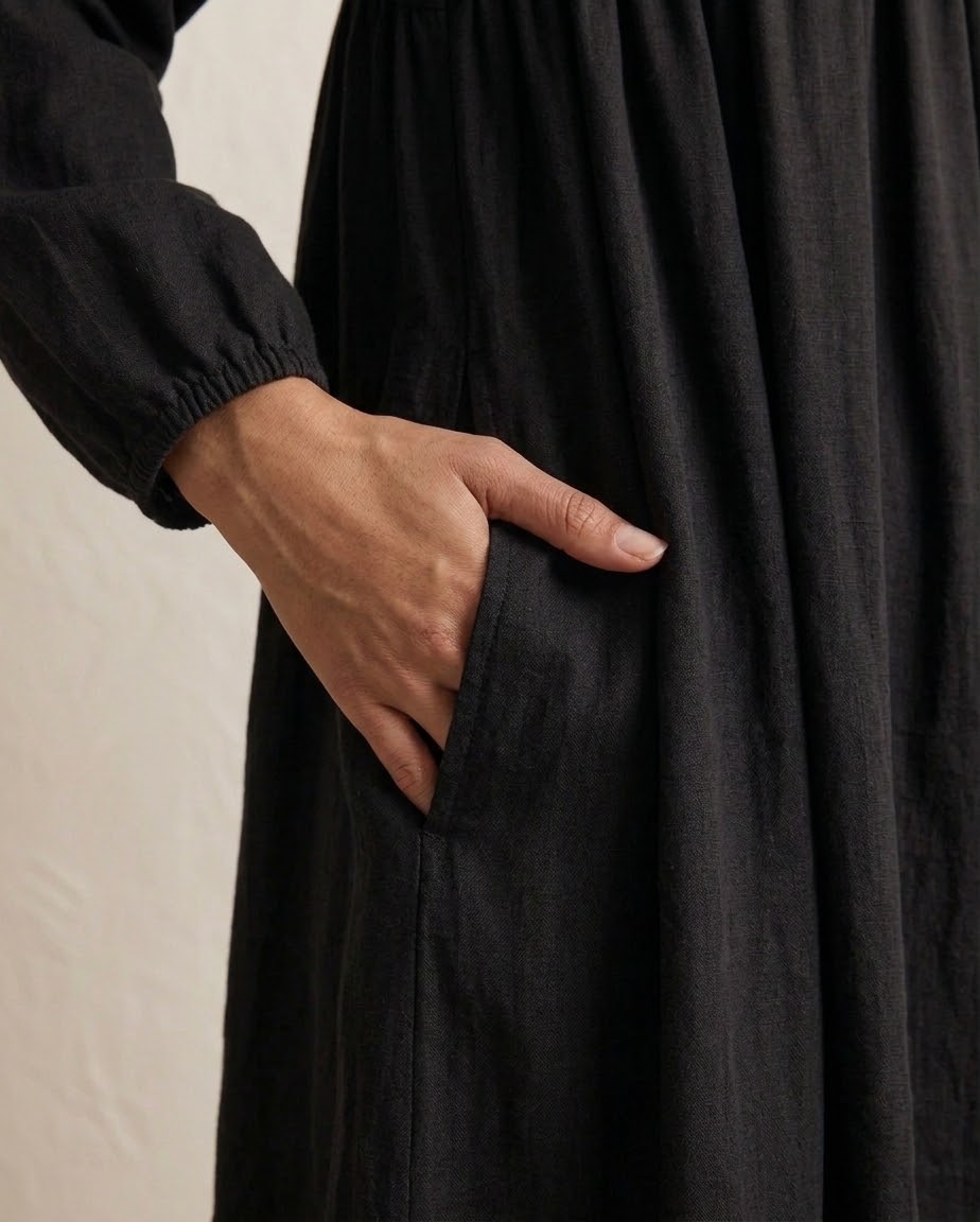 Black Maxi Dress with Pockets