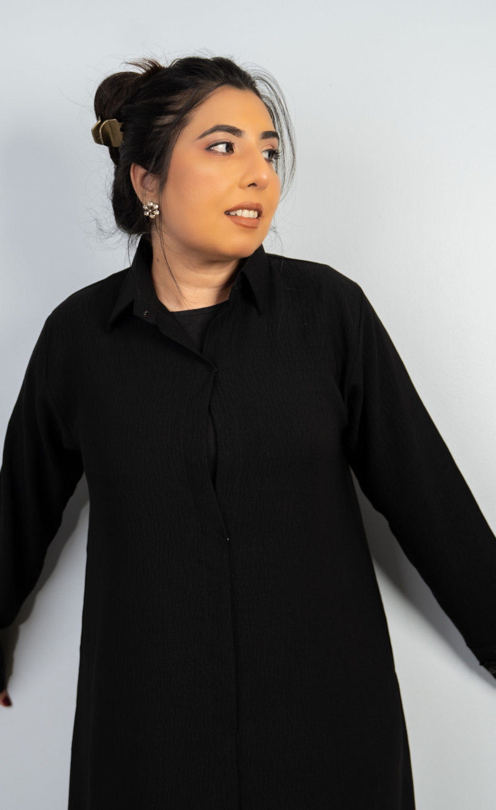 Black Beaded Hand-Embroidered Two-Piece Coord Set