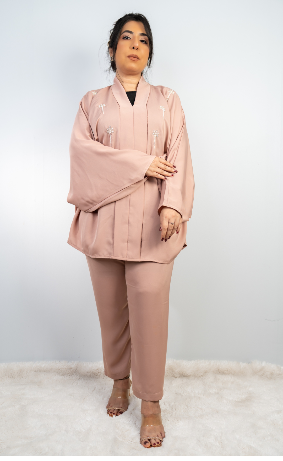 Elegant Blush Pink Two-Piece Set